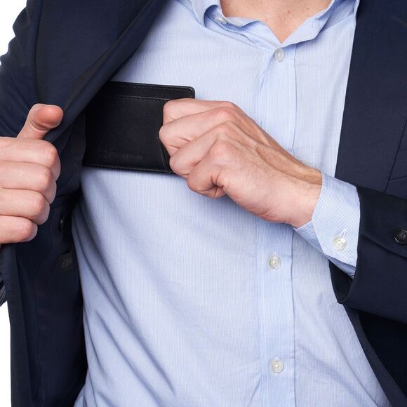 Alpine Swiss Mens RFID Safe Front Pocket Wallet Smooth Leather Slim Card Holder - Picture 3 of 6